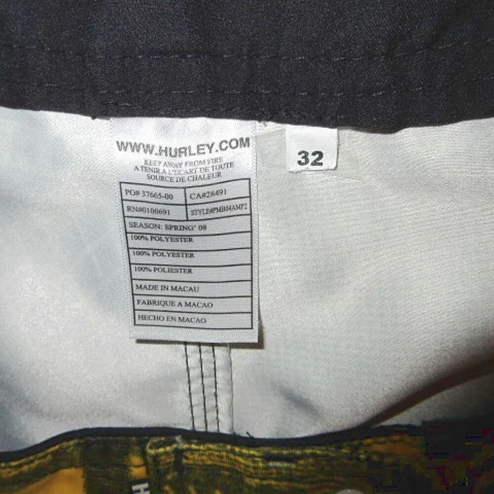 Hurley Rock Star Board Shorts Size 32 Psychedelic Swim Cargo Surfer Guitar Amp